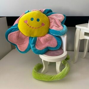 Poseable Smiling Yellow blue pink Flower Plush 23” HTF Flower Palz NWT Baby Toy